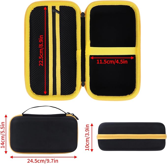 Case Compatible with Brother P-Touch PTH110 / PTH111 Pro / PTE110 Portable Monochrome Label Maker (Black+Yellow Zipper)
