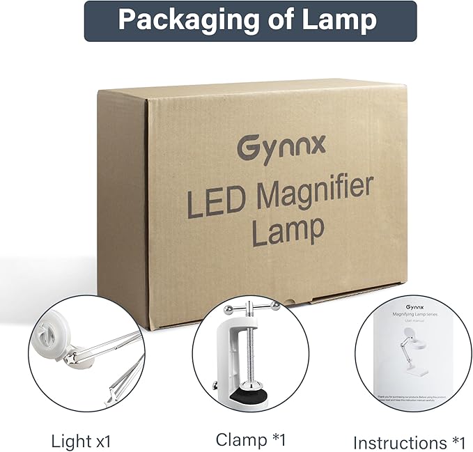 10X Magnifying Glass with Light and Stand,Desk Lamp with Real Glass Magnifier,Adjustable Stainless Steel Bracket Clip on,Lighted Magnifying Glasses for Close Work, Reading, Crafts, Jewelry, Sewing