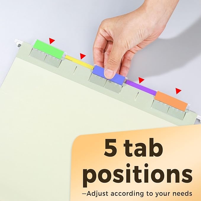 SUNEE Hanging File Folders, 50 Pack Letter Size Hanging File Folders with 1/5-cut Tabs, Stay Organized for Your Home and Office Bulk File, Documents and Paper, 10 Pastel Colors