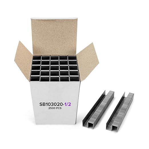 Heavy Duty Stainless Staples by IDL Packaging - 1/2" x 1/2" x 0.128" (1 Box, 2500 pcs) - High-Tensile Stainless Steel