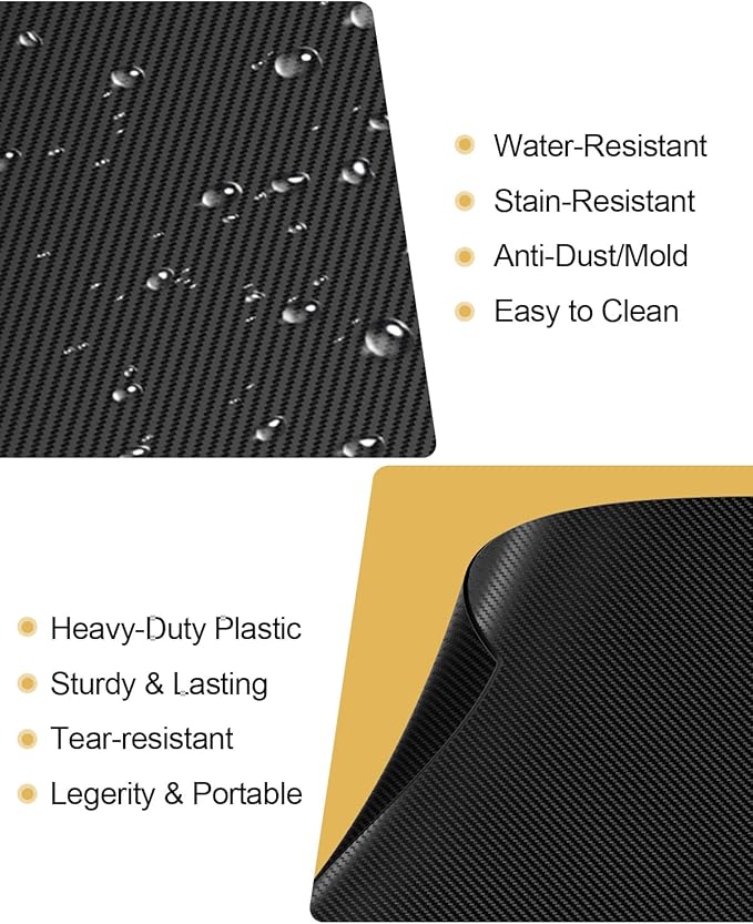 Heavy Duty Black Plastic Folders with 2 Pockets, 10 Pack Textured File Folders with Business Card Slot, Letter Size Filing Supplies for Back to School & Office Organization