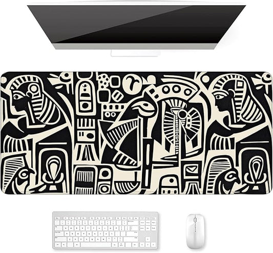 Auhoahsil Desk Mat, Ultra Large Mouse Pad, XXL Gaming Mousepad, Pretty Desk Pad, Big Extended Full Size Desktop Desk Matt for Keyboard, Laptop & Computer, 35.5 x 15.7 in, Ancient Egyptian Pattern