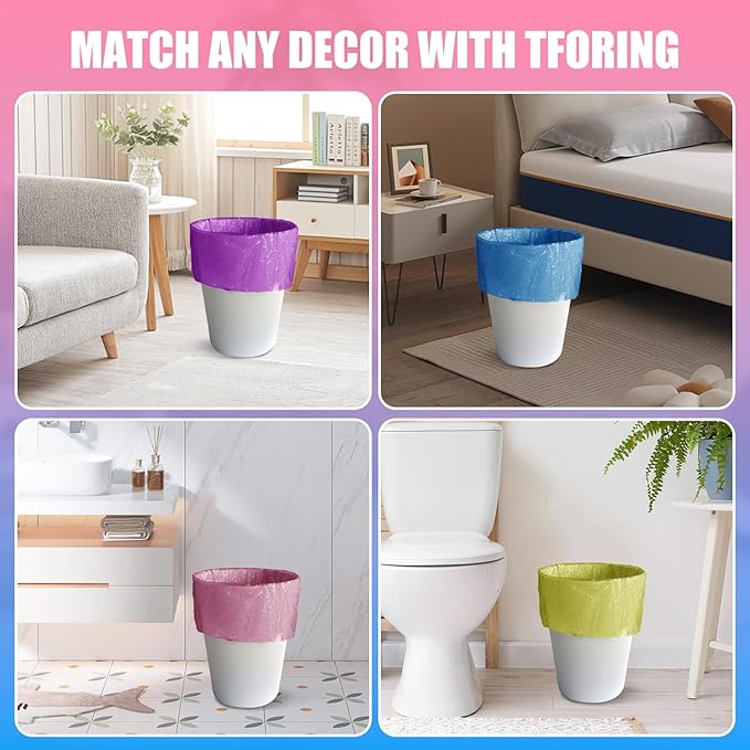 6 Gallon Trash Bags Colored 0.94 Mil Thick - 150 Count Medium Garbage Bags for Bathroom, 22 Liter Plastic Wastebasket Liners for Home Office Kitchen