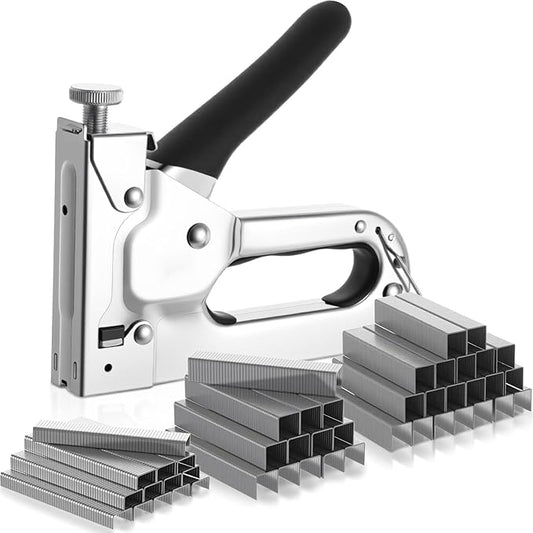 Faccito 6000 Pcs Staple Gun Kit Heavy Duty Manual Stapler Includes 1/4", 3/8", 1/2" Staples for Upholstery Professional Household Projects