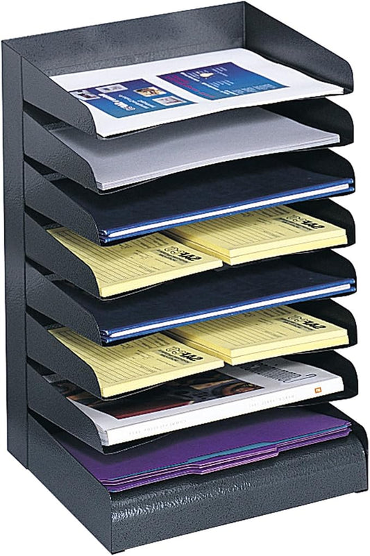 Safco Desk Organizer, 8 Shelves, Office and Classroom Mailbox, Mail Sorter, Commercial Grade Steel, Black