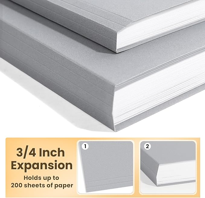 SUNEE Hanging File Folders Legal Size, Gray File Folders 25 Pack 1/5-Cut Tabs, Stay Organized for Your Home and Office Bulk File and Documents