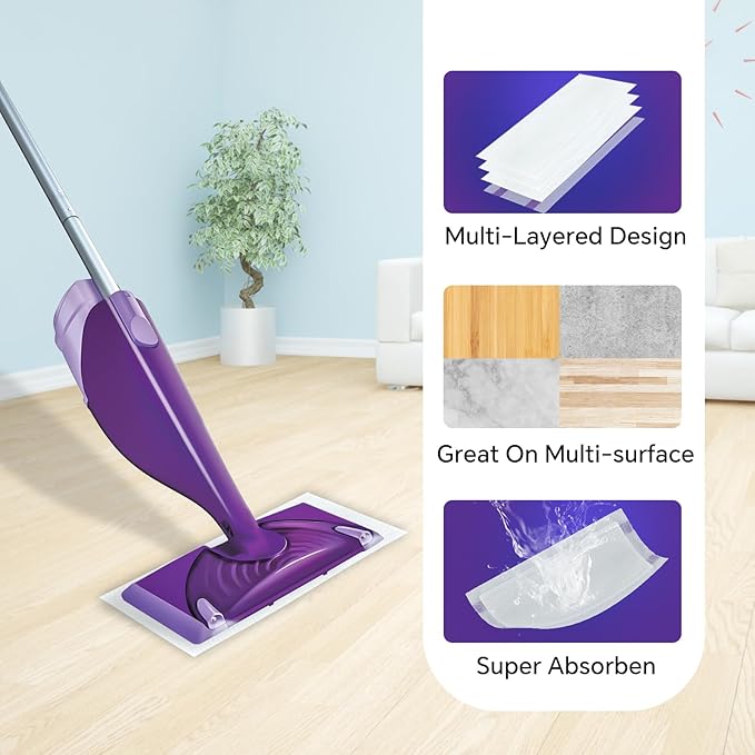 20 Count Wetjet Pads Refills, Disposable Mopping Pad Refills for Swiffer Wet Jet Mops, Thickness&Absorbent Household Cleaning, Multi Surface Floor Mop Pads
