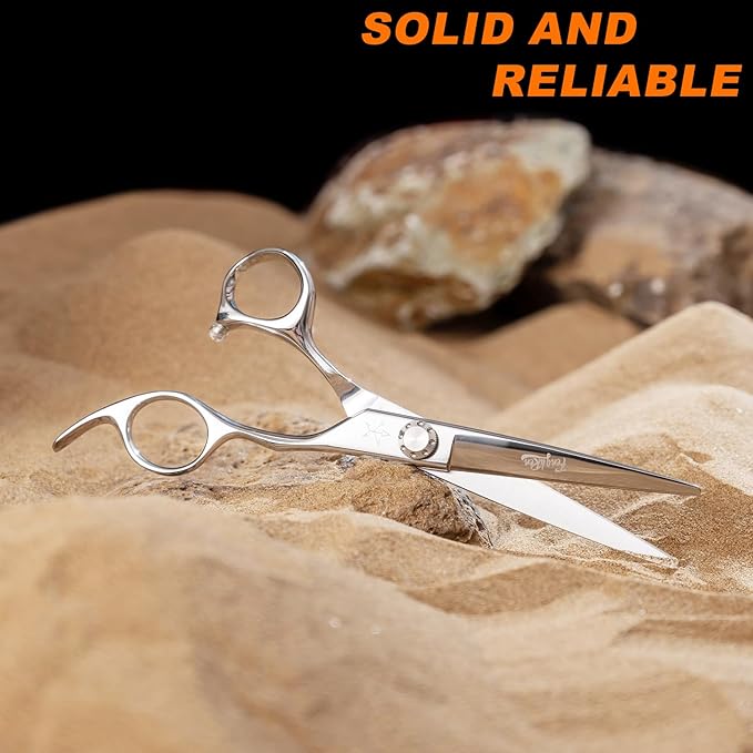 High-end Professional Extremely Very Sharp Barber Hair Cutting Scissors Hairdresser Shears For Hair 6 Inches Haircut Scissor Made Of Stainless Steel Alloy For Hairdressing Salon and Home Use