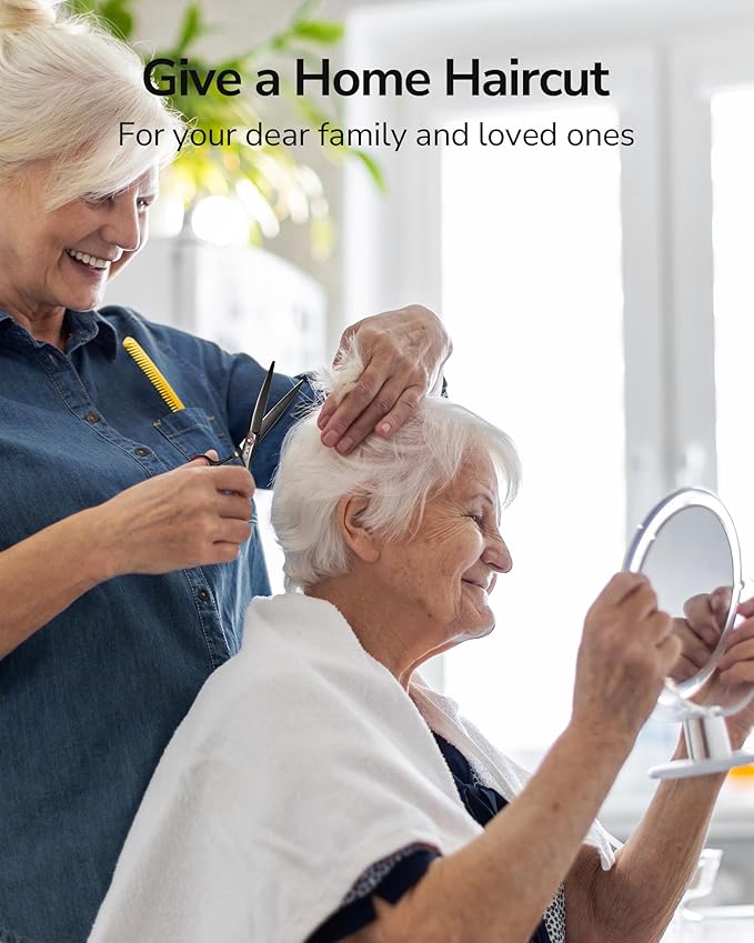 ULG Hair Cutting Scissors, Professional Hair Scissors 6.5 inch Right-Hand Razor Edge Barber Shears Salon Hair Cutting Shears Made of Japanese Stainless Steel, Hand Sharpened Black