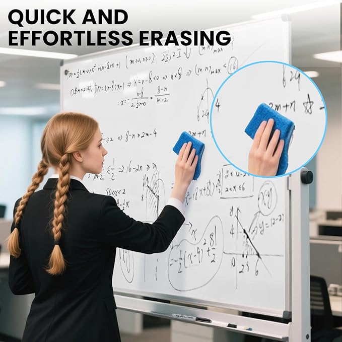 Fine Tip Dry Erase Markers - Bold Black, Long-Lasting ink, Low-Odor - 72 Pack Whiteboard Markers Bulk for Home, Office, Back to School Supplies