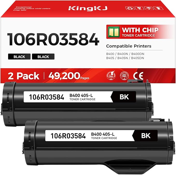 VersaLink B400 B405 106R03584 Black Toner Cartridge 2-Pack Replacement for Xerox 106R03580 106R03582 Toner Compatible with Xerox VersaLink B400 B400N B400DN B405 B405N B405DN Laser Printer Ink Copier