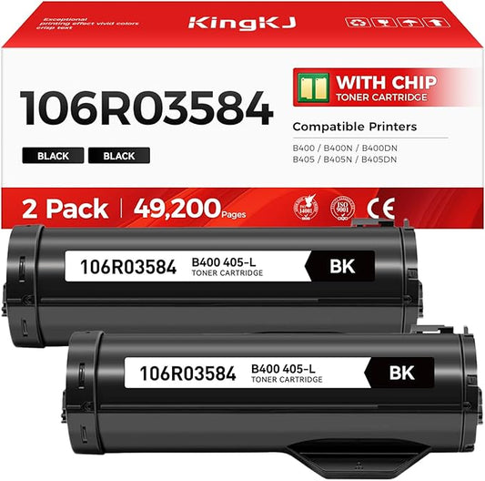 VersaLink B400 B405 106R03584 Black Toner Cartridge 2-Pack Replacement for Xerox 106R03580 106R03582 Toner Compatible with Xerox VersaLink B400 B400N B400DN B405 B405N B405DN Laser Printer Ink Copier