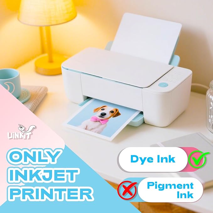 Uinkit 37lb 5x7 Glossy Photo Paper, 100 Sheets Picture Paper for Inkjet Printer, Instant Dry, for DIY Chip Bag, Flyers, Cards, Calendars and Brochures (5X7X100)