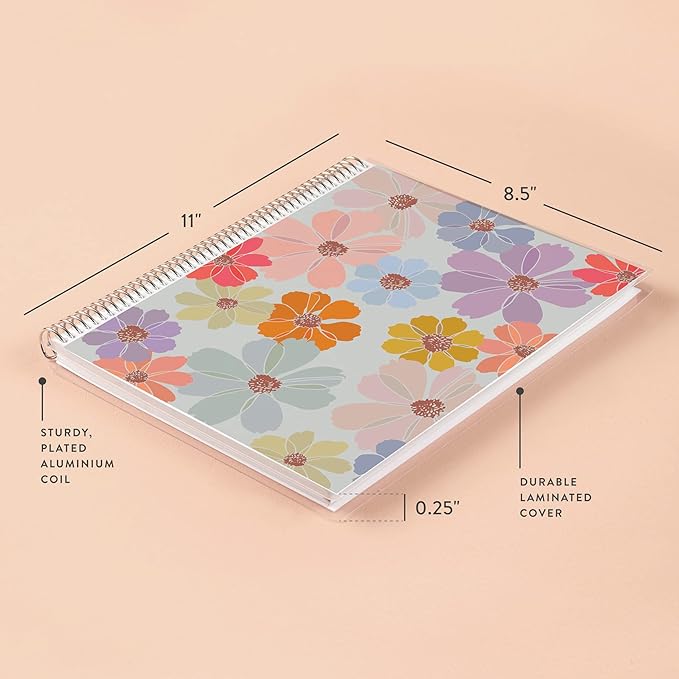 Erin Condren 8.5" X 11" Spiral Bound Dot Grid Notebook - Colorful Cosmos, 160 Dot Grid Page Note Taking & Writing Notebook, 80 Lb, Thick Paper, Stickers Included