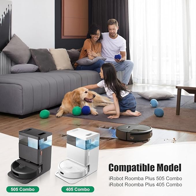 22 Pcs Accessories Kit For iRobot Roomba Plus 505/405 Combo Robot Vacuum, 2 Roller Brush, 4 Mop Pads, 3 Hepa Filters, 6 Side Brush, 6 Vacuum Bags Replacement Parts