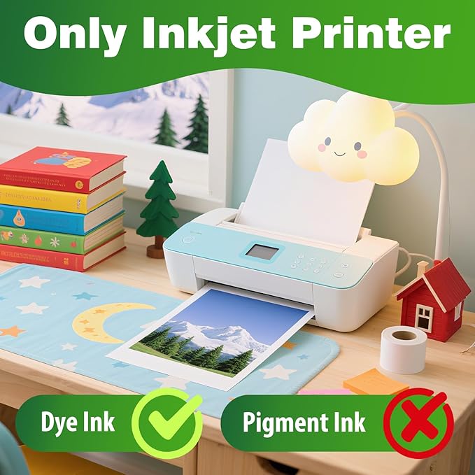 40 Sheets glossy Photo Paper Coated 8.5x11 180Gsm 49lbs 8.5Mil For Inkjet and Laser Printer Uinkit (8.5x11x40)