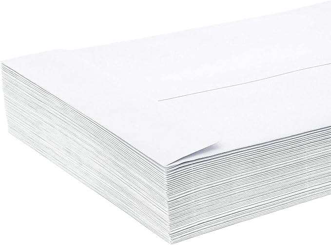 Juvale #14 Business Mailing Envelopes - 11.5 x 5 in, 50 Count, White, 120gsm Paper - Mailers for Cash Envelopes & Policy Documents