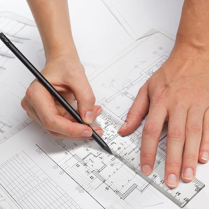 32 Pack 6 Inch Mini Rulers Bulk Plastic Small Rulers with Inches and Centimeters, Drafting Measuring Tool Set for Classroom Kids Student School Office Supplies(6 Inch,Clear)