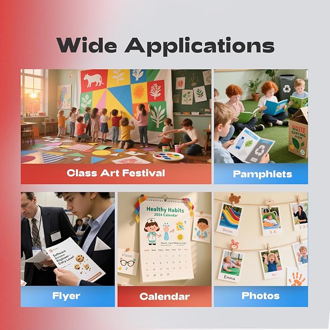 Glossy Thin Inkjet Paper 8.5x11 Inches, 110 Sheets, 115gsm Premium Photo Paper for Inkjet Printer with Dye Ink for Custom Chip Bag Party Favors