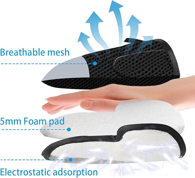 Pet Hair Removal Glove for Dogs & Cats, Reusable Electrostatic Magic Brush Pet Hair Remover Glove, Pet Hair Lint Mitt for Clothing, Couch, Carpet, Car Seat, Cat Tree, Fur Deshedding (Grey, 2 PCS)