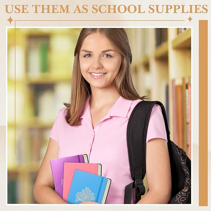 10 Pack Lined Journal Notebook A5 Leather Hardcover Journals for Writing 200 Pages 10 Colors Notepad for Travel Work School Office Business Note Taking Diary 5.7" x 8.3" (Pastel Color)