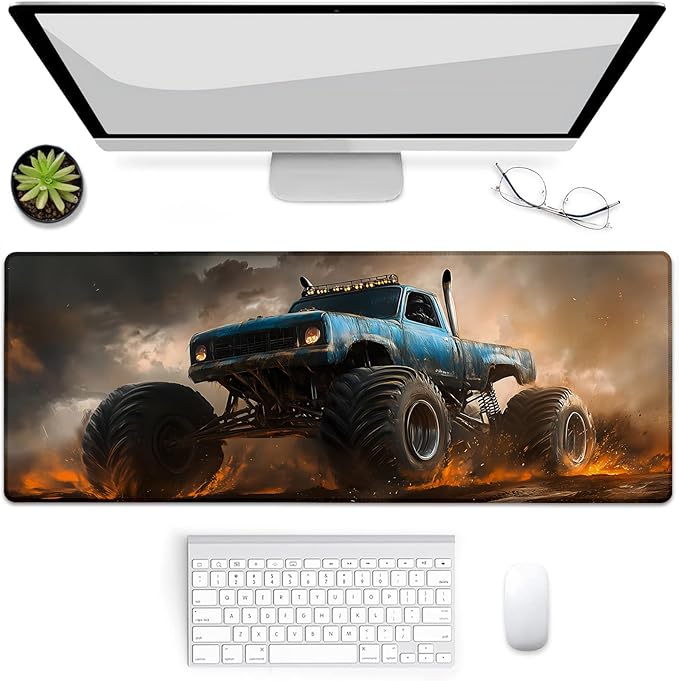 Gaming Mouse Pad, Car Truck Mouse Pad, Desk Mat, Non-Slip Rubber Base MousePads for Computers Laptop Office School Home Accessories Decor 31.5" x 11.8"