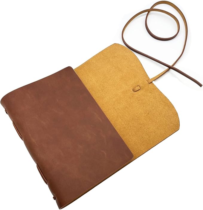 Dark Brown Notebook Journal - Leather Journaling for write A5 Size Diary 6.2x8.5 Inch,Notepad For Women,Man,Vintage,Gifts,Work,Traveler,Personal