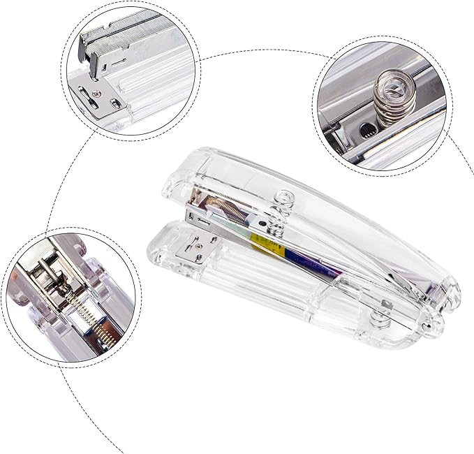Transparent Acrylic Stapler - Silver, Modern Style for Office