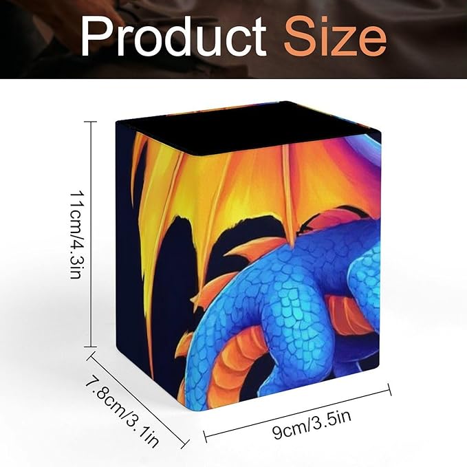 Pen Holder Stand For Desk, Pencil Pen Holder Cup, Desktop Stationery Organizer, Waterproof Multifunctional Office Supplies Colorful Dragon