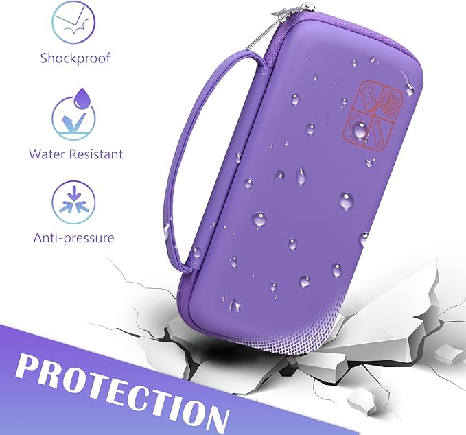 BOVKE Hard Travel Case for Texas Instruments TI-84 Plus CE/TI-84 Plus/TI-83 Plus CE/TI-83 Plus/Casio fx-9750GIII Graphing Calculator, Mesh Pocket for USB Cables, Manual, Pens, Accessories, Purple