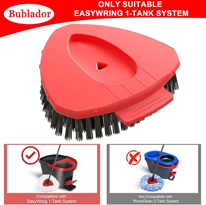 Bublador Scrubber Mop Replace Head Compatible with O Cedar EasyWring 1 Tank,Spin Replacements Heads,Scrub Brush Attachment for Bathroom,Kitchen and Various of Hard Floors