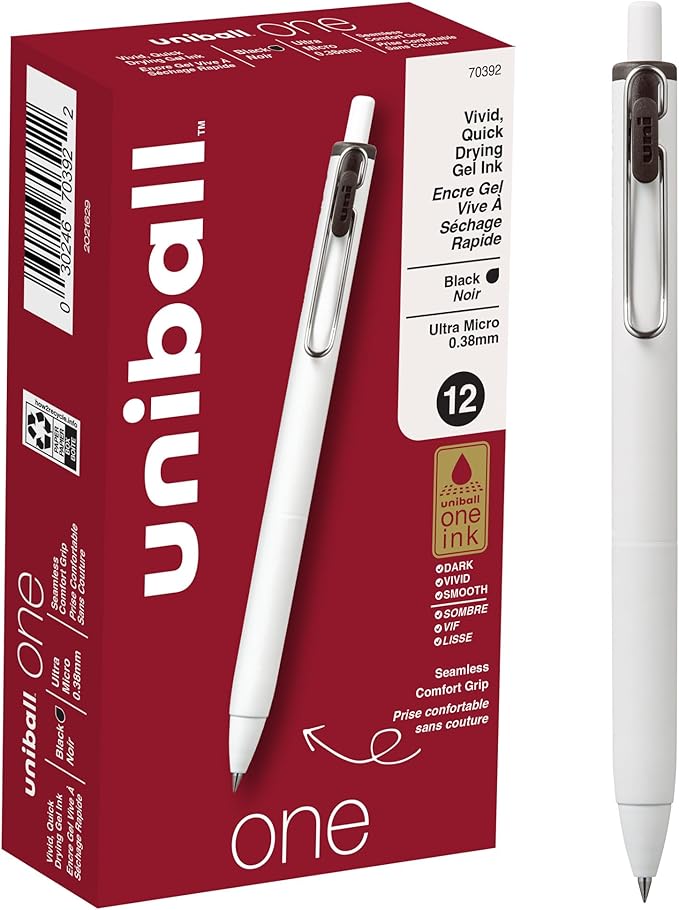 Uniball Gel Pen 144 Pack, 0.38mm Ultra Micro Black Ink, Smooth Writing Office Supplies