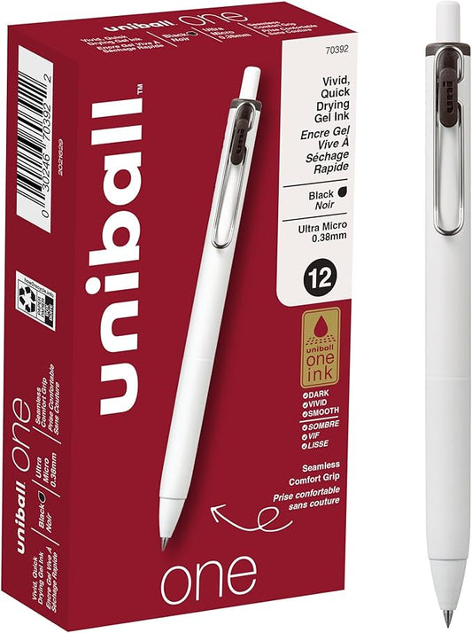 Uniball Gel Pen 144 Pack, 0.38mm Ultra Micro Black Ink, Smooth Writing Office Supplies