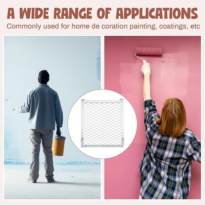 Landhoow 12 Pcs Paint Roller Grid for 2 Gallon Buckets, Paint Screen Strainer 4 Sided Metal Bucket Grid, Silver