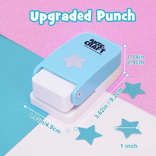 UCEC Star Hole Punch 1 Inch, Paper Punch, Star Punches for Paper Crafts, Crafting Cutter for Crafting Card, Making Scrapbook, DIY Office Supplies