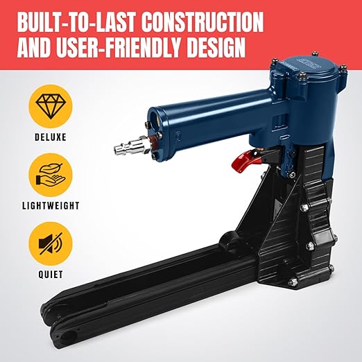 IDL Packaging ADCSY-19-32 Heavy-Duty Pneumatic Staple Gun for 1 1/4" (32 mm) Crown Staples - Heavy-Duty Air Powered Stapler - Professional Air Pressure Staple Gun for Fast Box Closing