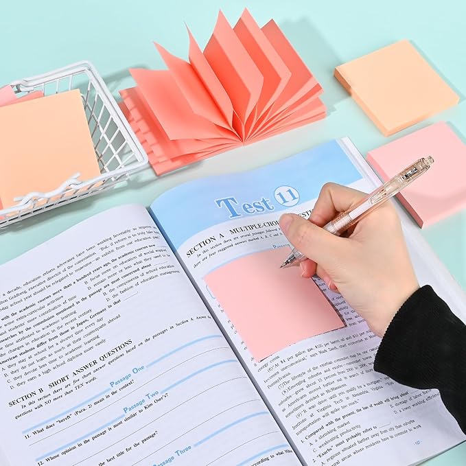 BAYTORY 640 Sheets Pop Paper Up Sticky Notes, 3 x 3 Inches, Self-Sticky Note Pads, Pink Gradient Sticky Pads, Memo Pads for School Office Home Desk Accessories (Pink Series)
