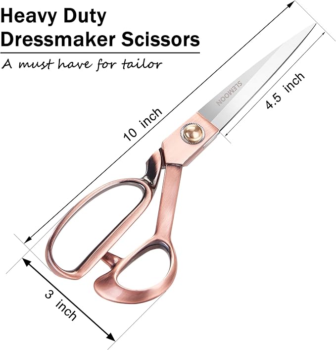 Fabric Scissors Professional 10" Sewing Scissors,Heavy Duty Shears for Fabric,Leather,Raw Materials,Dressingmaking,Upholstery Shears for Dressmakers Students Office Crafting