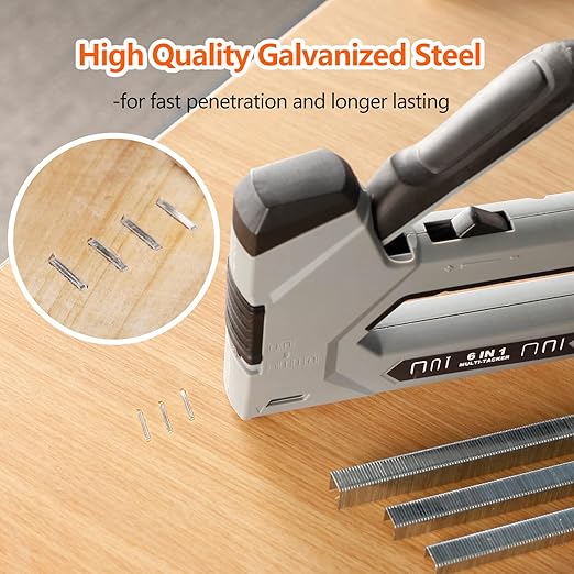 Heavy Duty T50 1/4 Inch Length Staples 5000-Count, 3/8 Crown 20 Gauge Galvanized, for Pneumatic, Electric, Manual T50 Stapler Gun