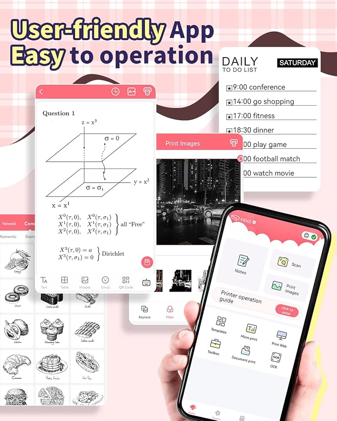 Phomemo 4" Portable Thermal Printer Printpods- Bluetooth Inkless Printer, Support 2/3/4 inch Printing Width, 300dpi, Compatible with Phones, Computer, Ideal for Documents, Notes, Label, Sticker