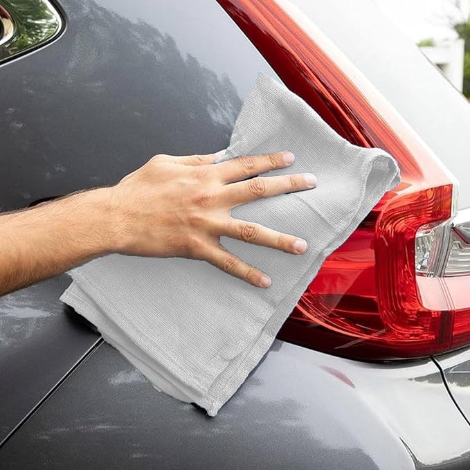 Premium White Huck Towels – (12 Pack) 15 x 30 inches 100% Cotton Bulk Towel for General Cleaning, Auto Shop, and Hospital Use, Super Absorbent, Machine Washable Cloth