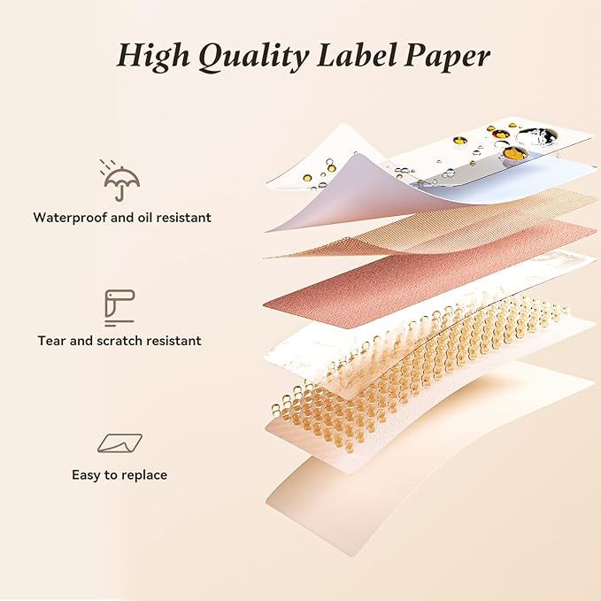 NIIMBOT Label Maker Machine Bluetooth Label Printer for School Home Office Organization, Mini Labeler D110 Label Machine with 3Rolls Labels