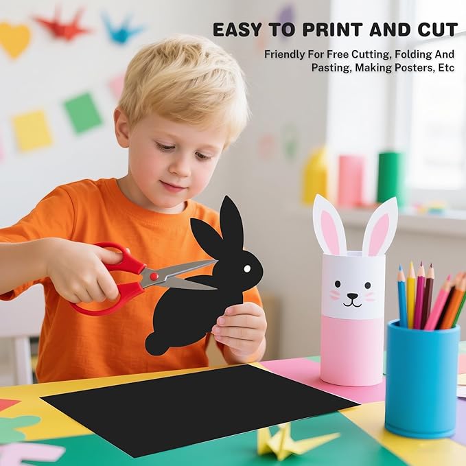 Cardstock 8.5 X 11, 80 Sheets Black Card Stock, 75lb/ 200gsm Copy Paper, Cardstock Printer Paper For Art, Drawing, Invitations, DIY Cards, Watercolor, Craft, Construction, School & Office Supplies