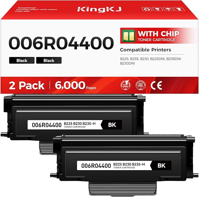 006R04400 High-Yield Toner Cartridge B230 B225 B235 Black 2-Pack with New chip Replacement for Xerox 006R04399 Toner Compatible with Xerox B225 B235 B230 B225DNI B235DNI B230DNI Printer Ink All-in-One
