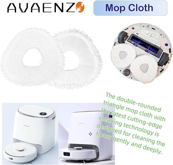 Avaenzo Replacement Mop Pads Compatible with Narwal Freo Pro X Ultra Narwal Freo Z Ultra Z10 T10 J3 J4 J5 R10 Microfiber Resuable Mop Cloth Robot Vacuum Cleaner Accessories