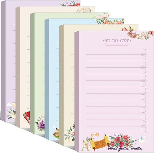 300 Sheets to Do List Notepad Daily Checklist Sticky Notes Cute Undated Memo Pad Color Block to Do Note Pad Weekly Plan Agenda and Organizer Planners for College(Bible Style,3.14 x 5.11 Inch)