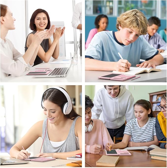 Scientific Calculators for School with Notepad, ROATEE Pink Cute School Supplies for Girls Middle and High School Stuff for Student, 240 Functions 82 MS Foldable 2-Line Display Solar and Battery Power