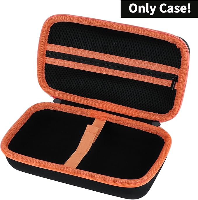 Storage Case Compatible with Brother P-Touch PTH110 / PTH111 Pro / PTE110 Portable Monochrome Label Maker (Black+Orange Zipper Case)