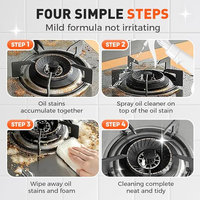 Multi-Functional Foam Cleaner, 2025 New Kitchen Cleaner, Powerful Kitchen Degreaser Spray, Multipurpose Dust Grease Remover for Pots, Pans, Countertops Appliances (1)