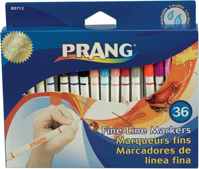 Prang Classic Art Markers, Fine Tip, Assorted Colors, 36 Count (80712)